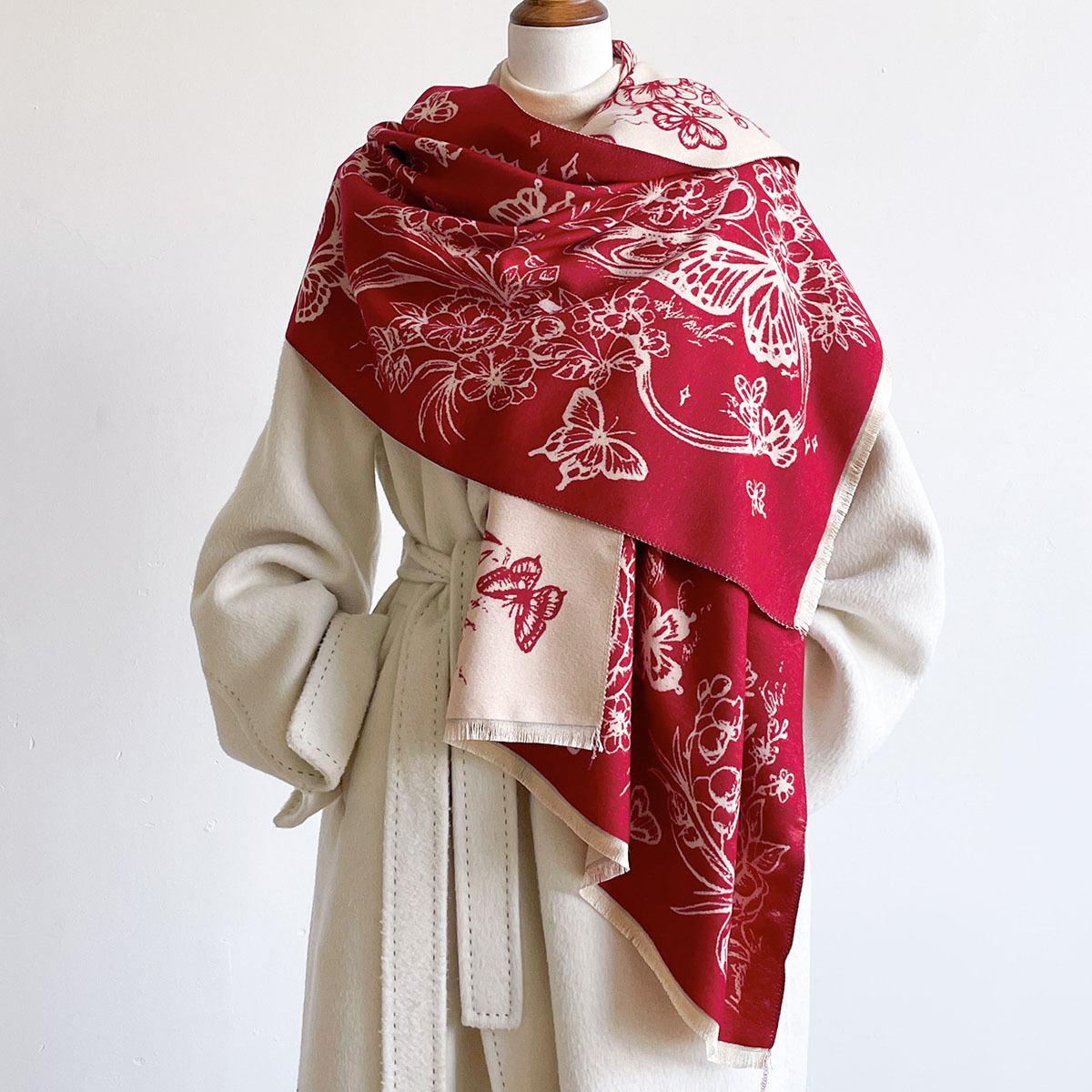 Imitation Cashmere Fringed Sca - Pashmina Wrap Large recension och pris