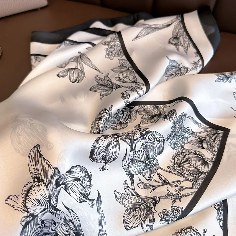 70*70cm Luxury Floral Print Si - Silk Neck Scarf recension och pris